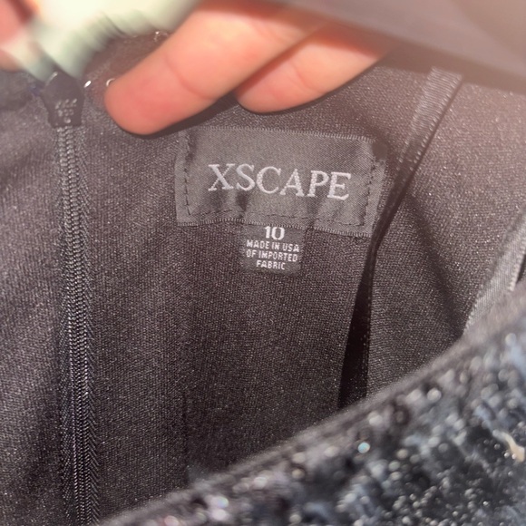 Xscape Black Sequin Long-Sleeve Cocktail Dress - Picture 3 of 11